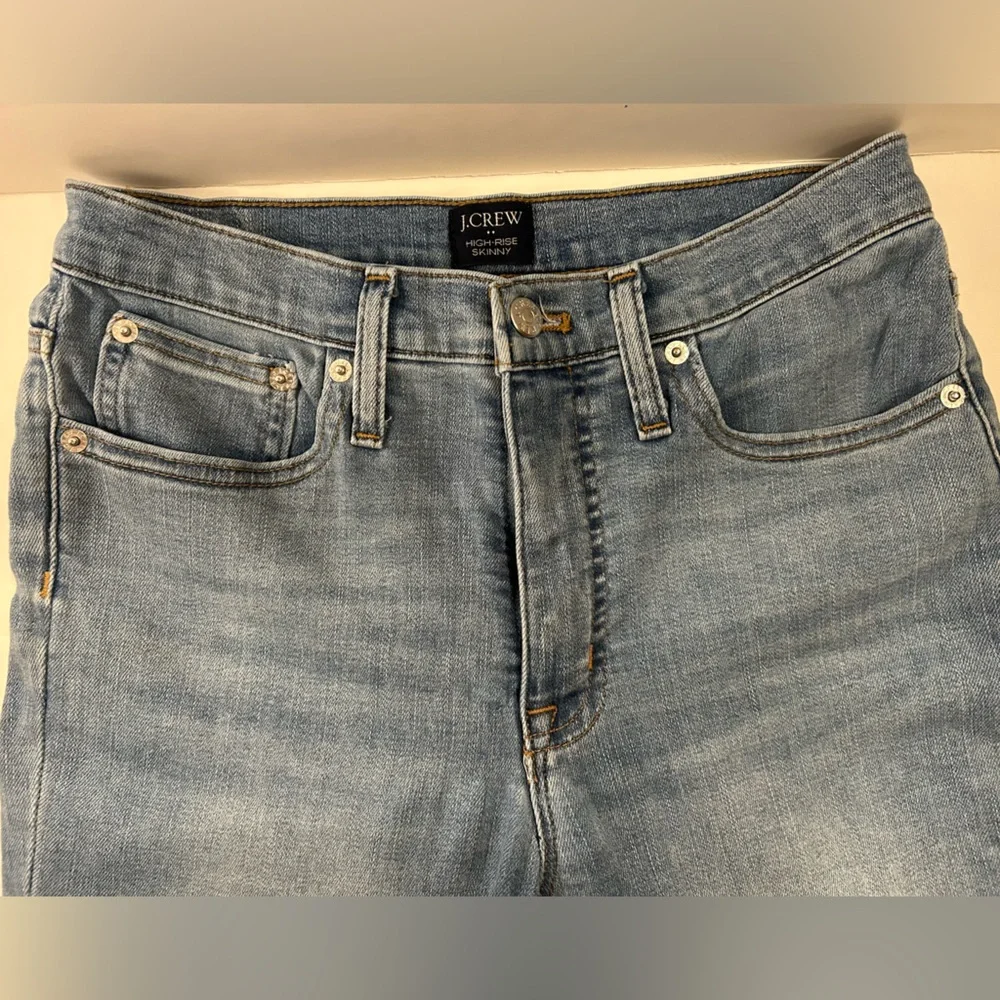 J CREW Women's High Rise Skinny Light Wash Jeans Size 27 - Picture 3 of 12